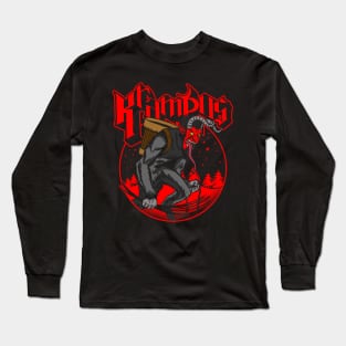 Krampus Ghost Metal Christmas Merry Krampus Band Parody Long Sleeve T-Shirt